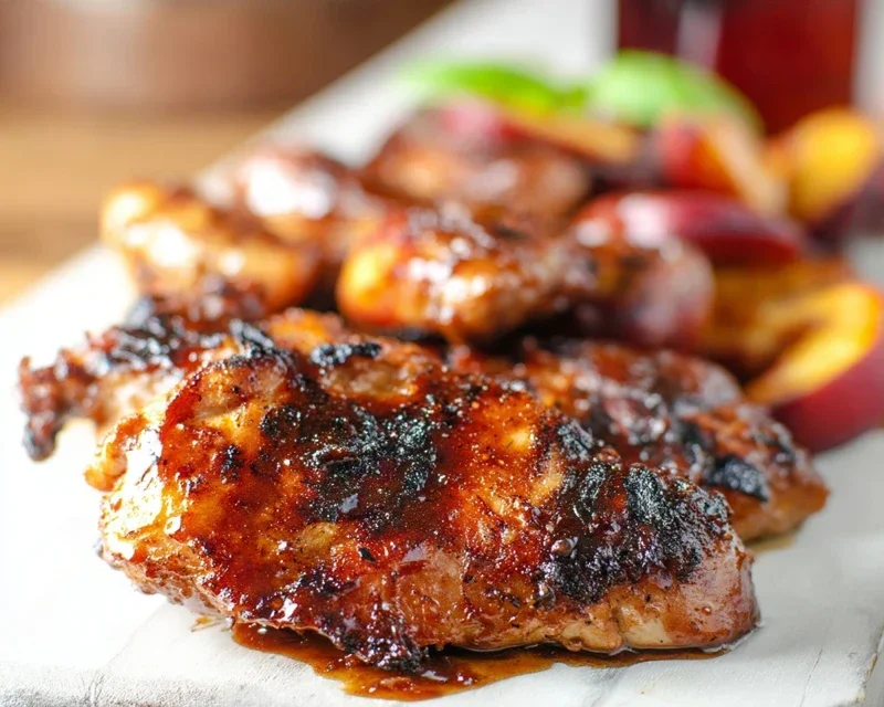 Grilled Bourbon Extract Extract Peach BBQ Chicken