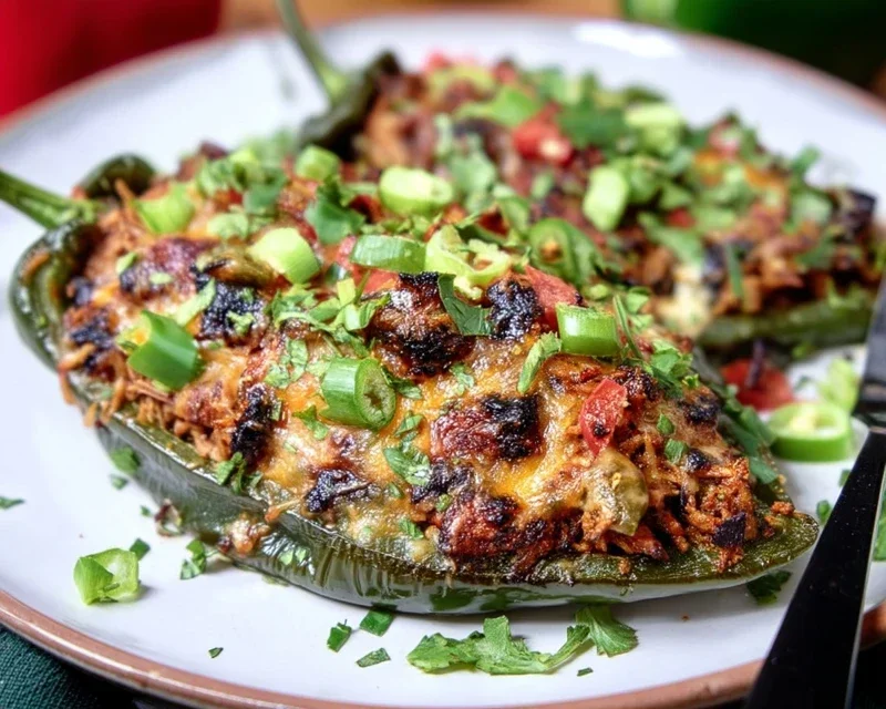 Brisket Stuffed Poblano Peppers