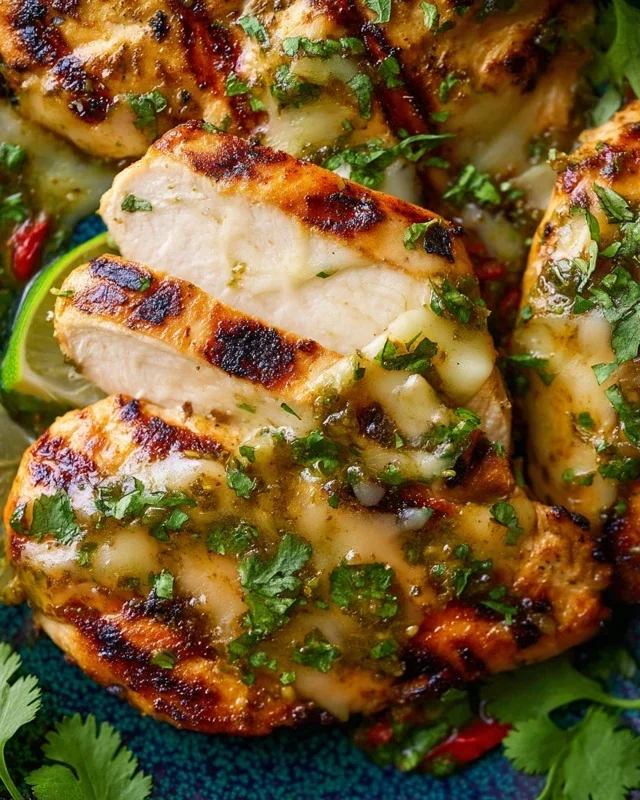 Grilled Salsa Verde Chicken with Pepper Jack