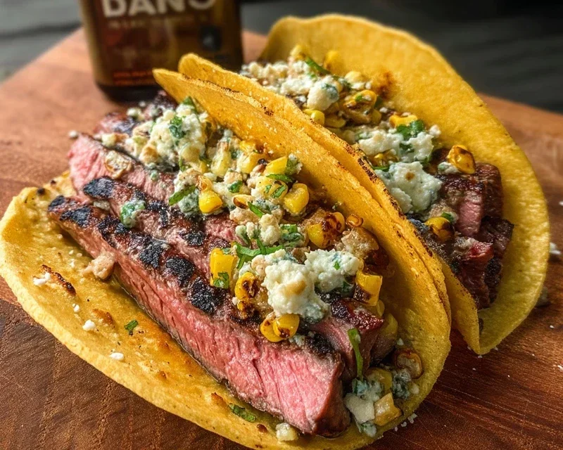 Grilled Elote Steak Tacos
