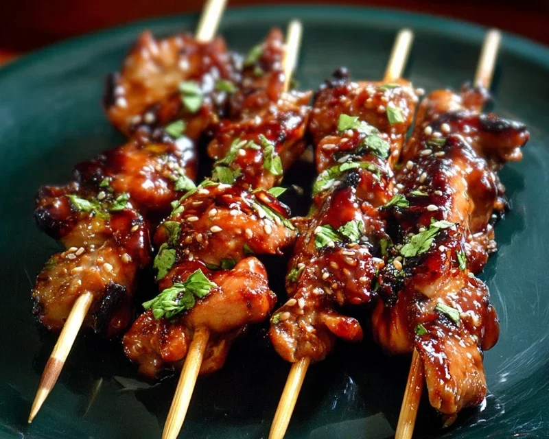 Sticky Bourbon Extract Extract Chicken Skewers