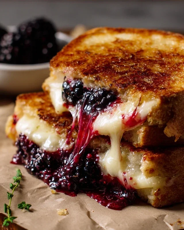 Blackberry Balsamic and Brie Grilled Cheese