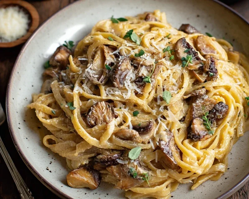 Caramelized Leek and Mushroom Gruyere Pasta