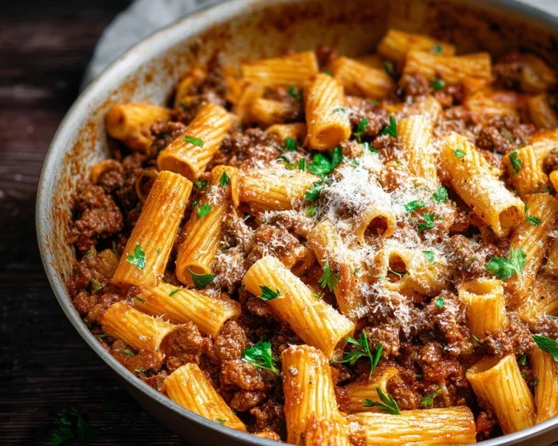 Beef Pasta in Tomato Sauce {Beef Ragu Pasta}