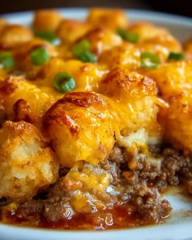 Tater Tot Casserole with Ground Beef