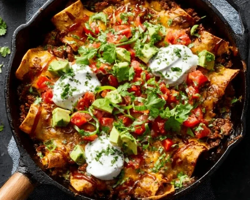 Beef Skillet Enchiladas
