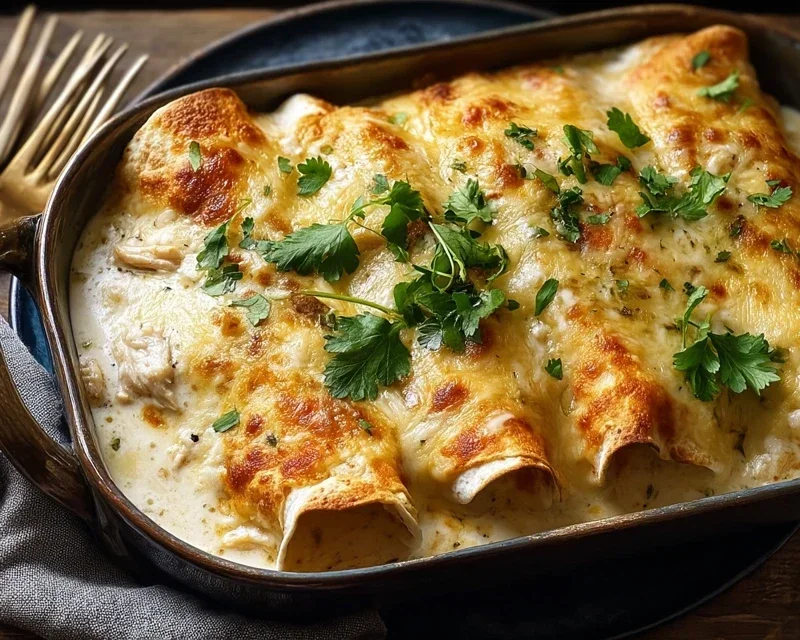 Creamy White Chicken Enchiladas