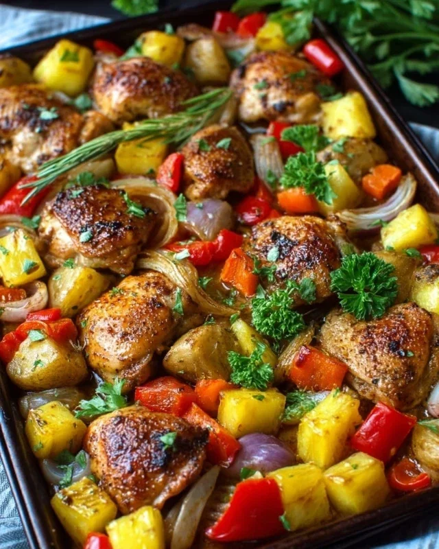 Hawaiian Chicken Sheet Pan