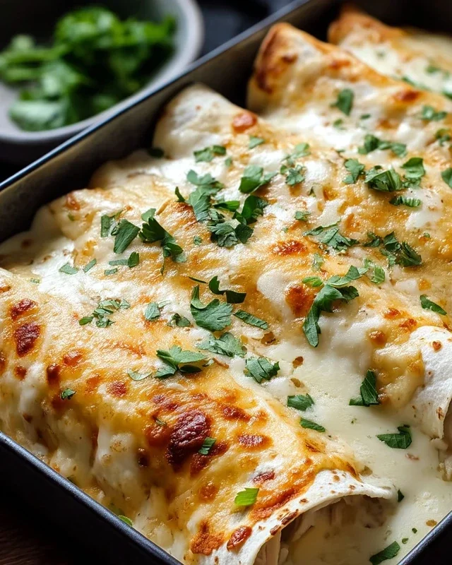 Creamy White Chicken Enchiladas