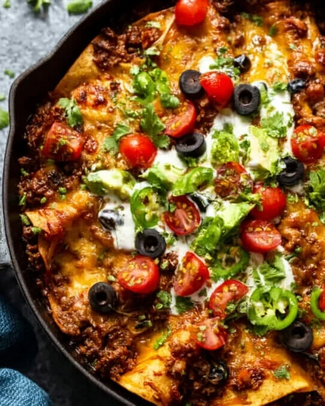 Beef Skillet Enchiladas