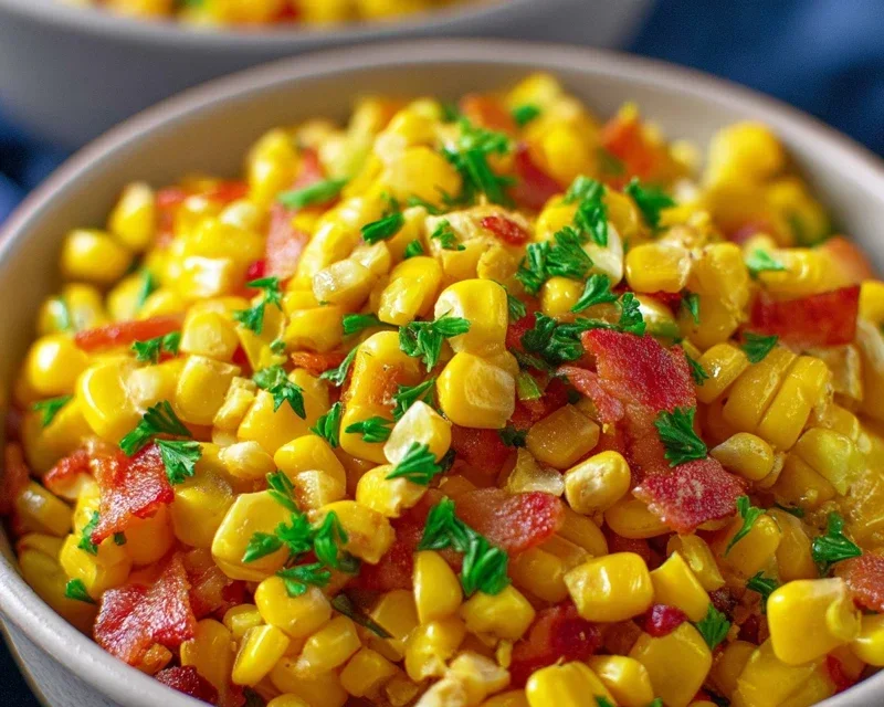 Fresh Corn and Beef Beef Bacon Side Dish