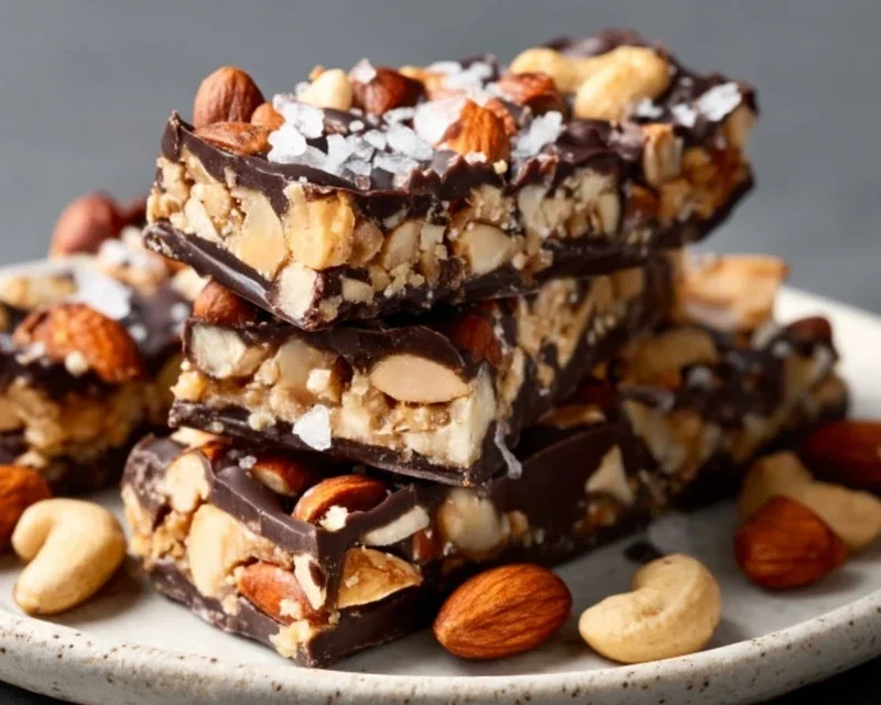 Dark Chocolate and Sea Salt Nut Bars