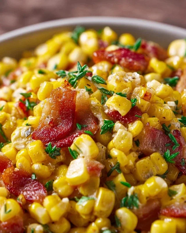 Fresh Corn and Beef Beef Bacon Side Dish