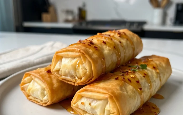 Indulgent Oven Fried Feta Rolls with Chili Honey Magic