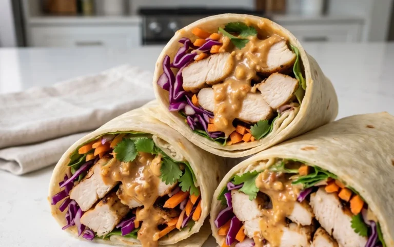 Thai Peanut Chicken Wraps