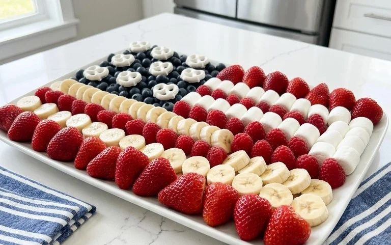 4th of July Fruit Platter Idea | How to Make an American Flag