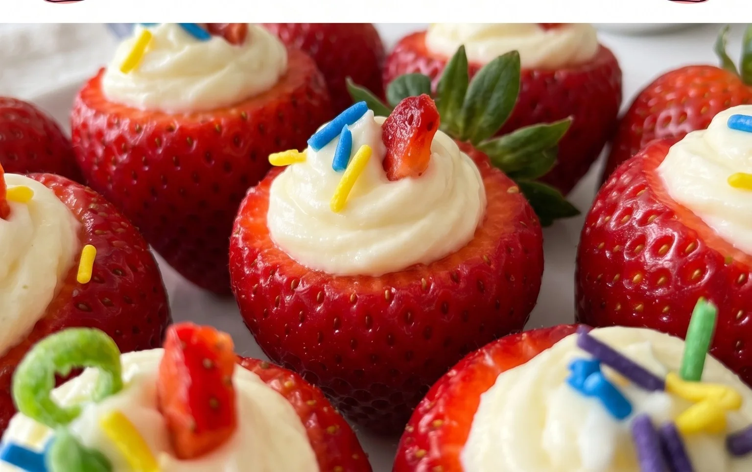 Red, White, and Blue Cheesecake Strawberries