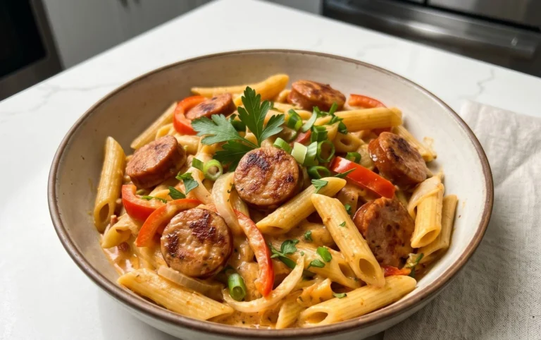One-Pot Creamy Spicy Cajun Sausage Pasta