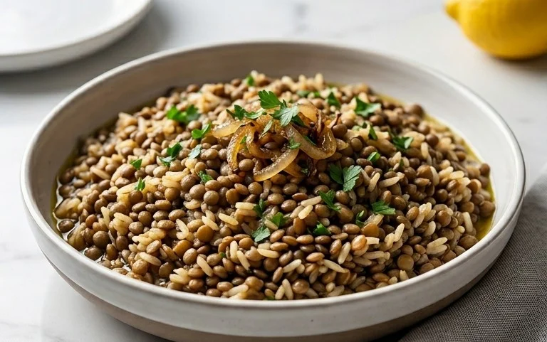 Easy Mediterranean Lentils and Rice