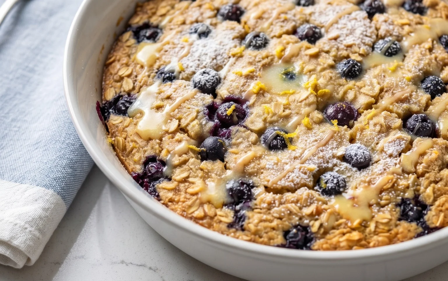 Lemon Blueberry Baked Oats