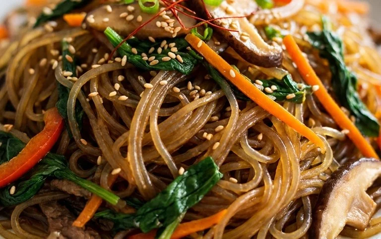 Japchae (Korean Glass Noodle Stir Fry)