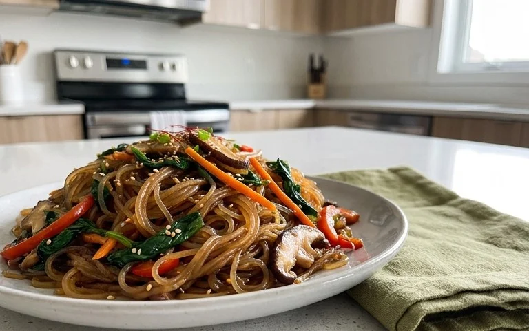 Japchae (Korean Glass Noodle Stir Fry)