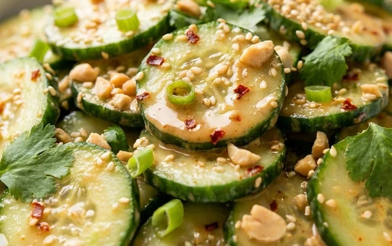 Creamy Asian Cucumber Salad Bowl