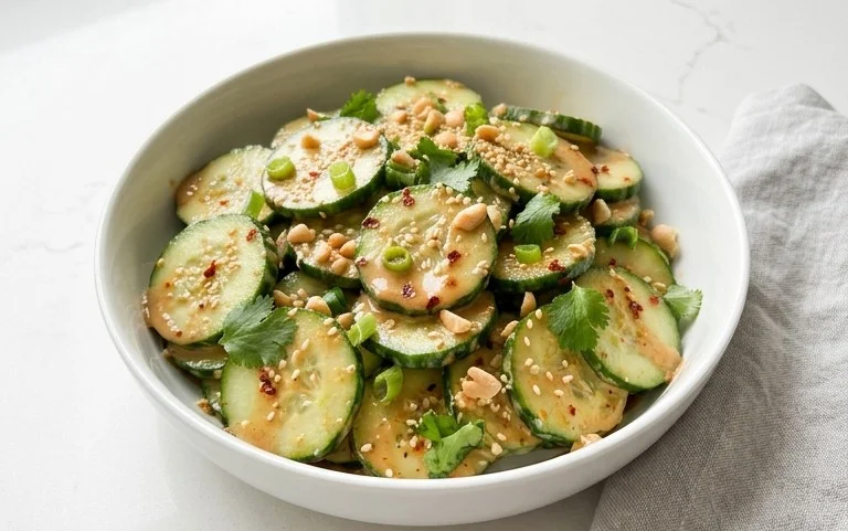 Creamy Asian Cucumber Salad Bowl