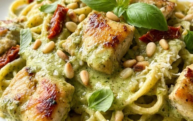 Creamy Chicken Pesto Pasta