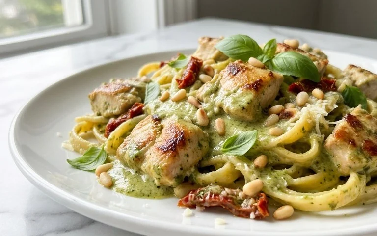 Creamy Chicken Pesto Pasta