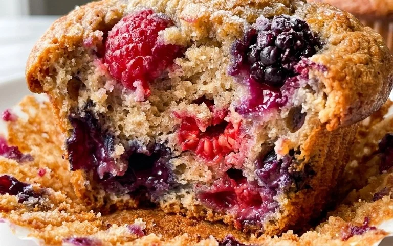Bakery Style Mixed Berry Muffins | with Frozen Berries