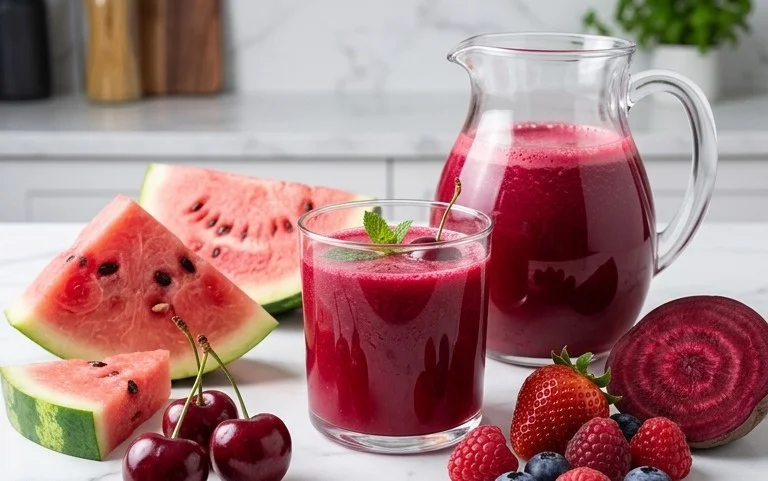 Watermelon Cherry Berry Beet Juice