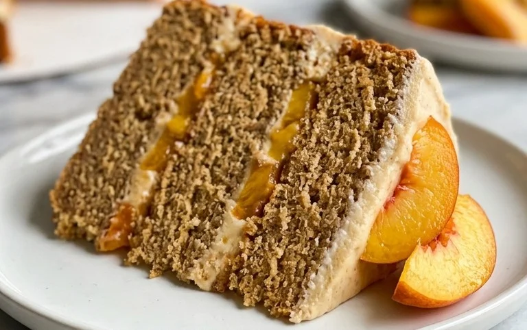 Brown Sugar Layer Cake with Peach Filling