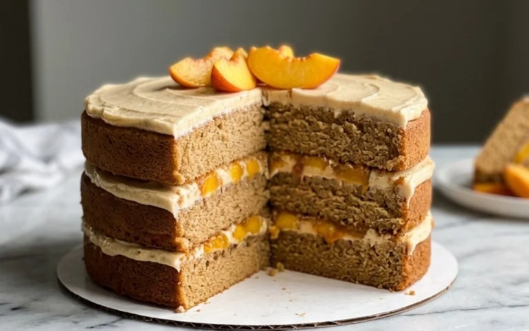 Brown Sugar Layer Cake with Peach Filling