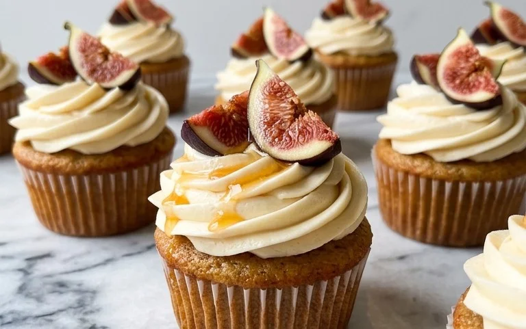 Fig Cupcakes with Honey Cream Cheese Frosting
