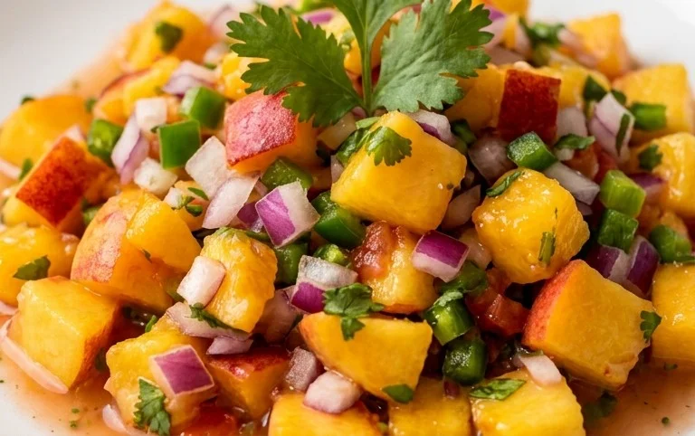 Sweet & Spicy Peach Salsa Canning Recipe