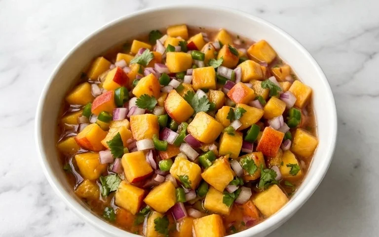 Sweet & Spicy Peach Salsa Canning Recipe