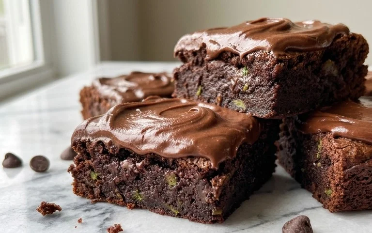 Zucchini Brownies with 1 minute Frosting!