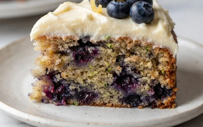 Blueberry Zucchini Cake with Lemon Buttercream