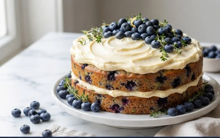 Blueberry Zucchini Cake with Lemon Buttercream