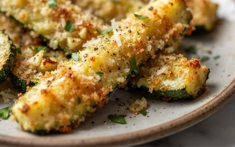 Irresistibly Crunchy Garlic Parmesan Roasted Zucchini