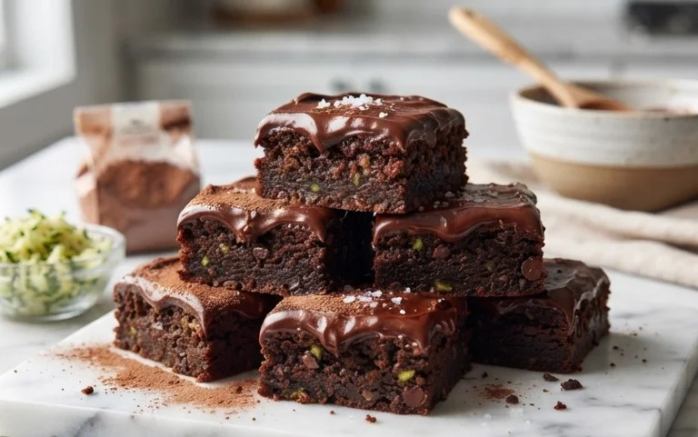 Zucchini Brownies with 1 minute Frosting!