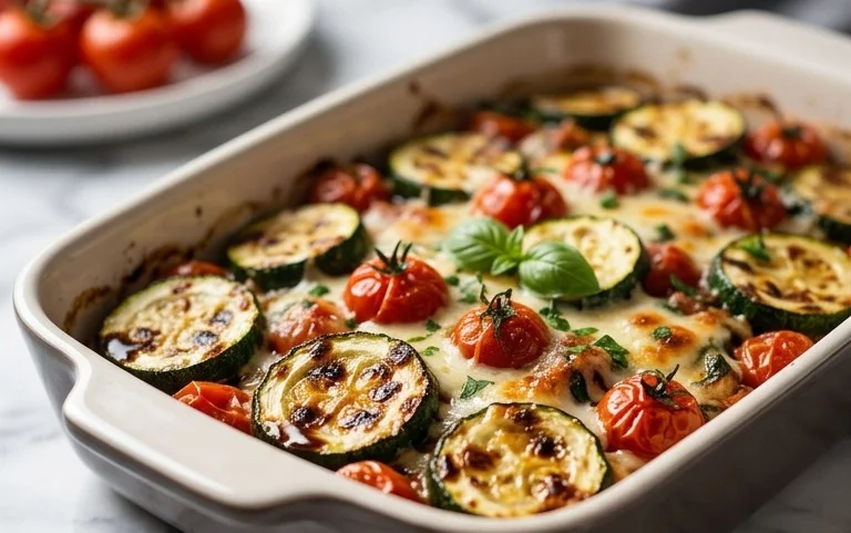 Balsamic Zucchini Tomato Bake