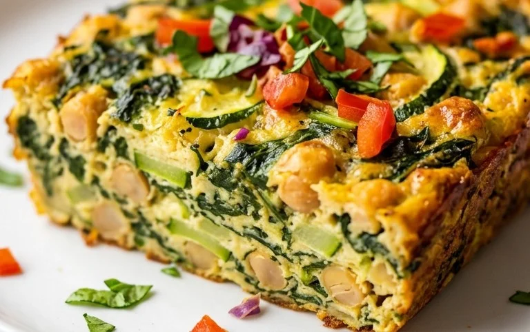 Spinach Zucchini Chickpea Bake